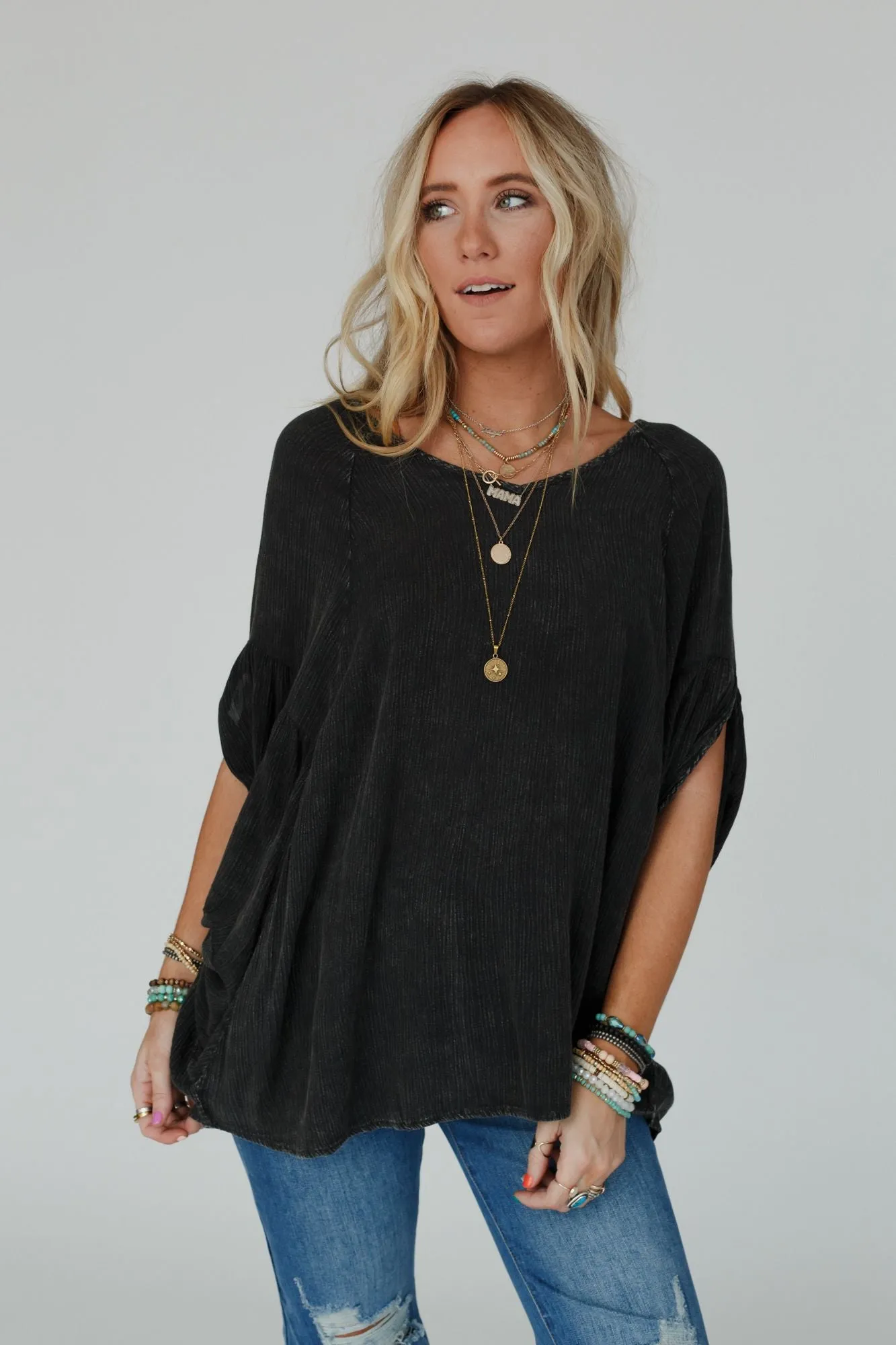 Journey Forward Dolman Top - Black