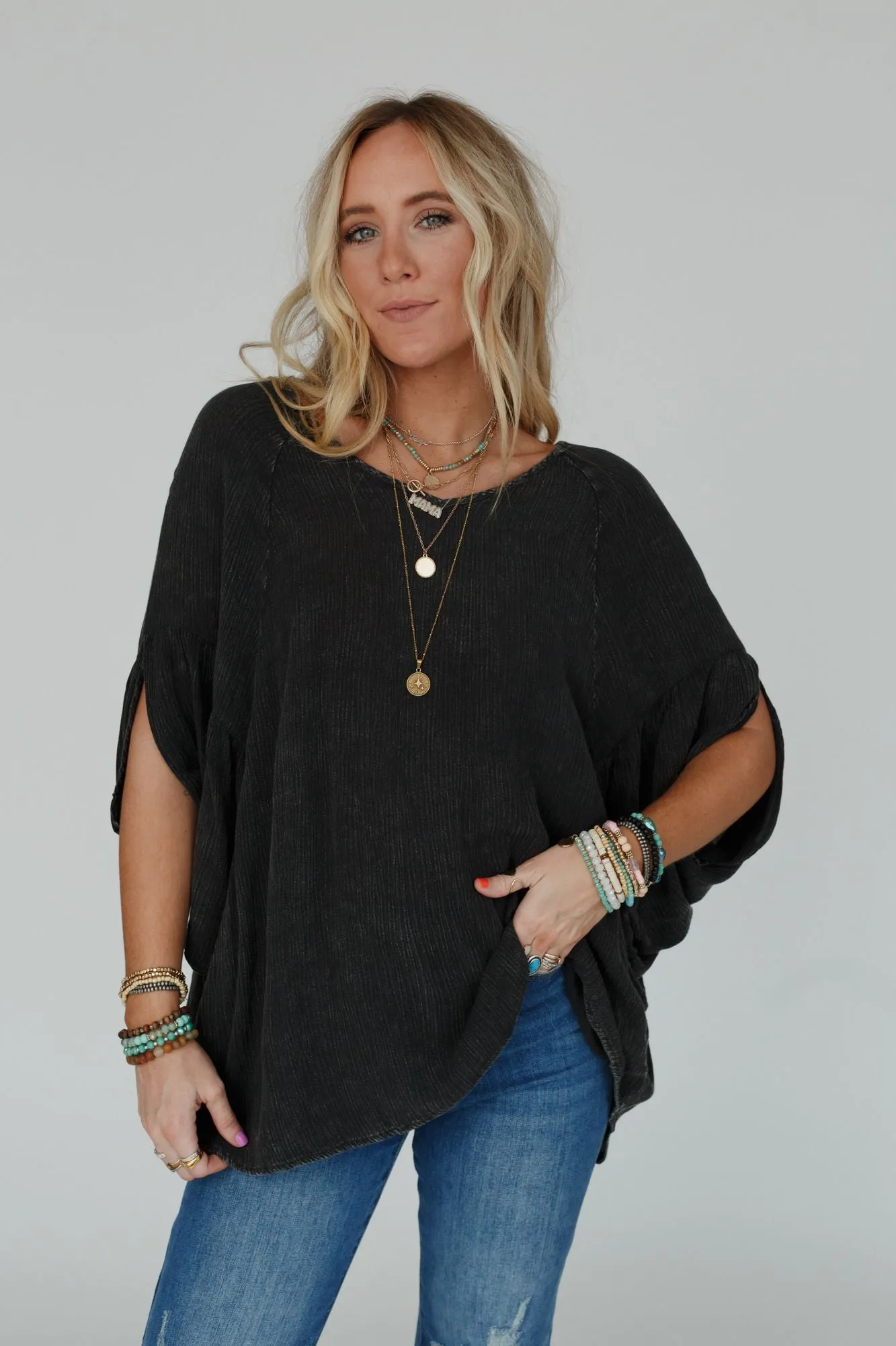 Journey Forward Dolman Top - Black