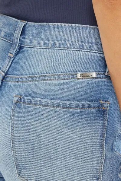 Kancan High Waist Chewed Up Straight Mom Jeans (Online Exclusive)