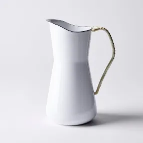 Kbenstyle Wrapped Handle Water Pitcher, White