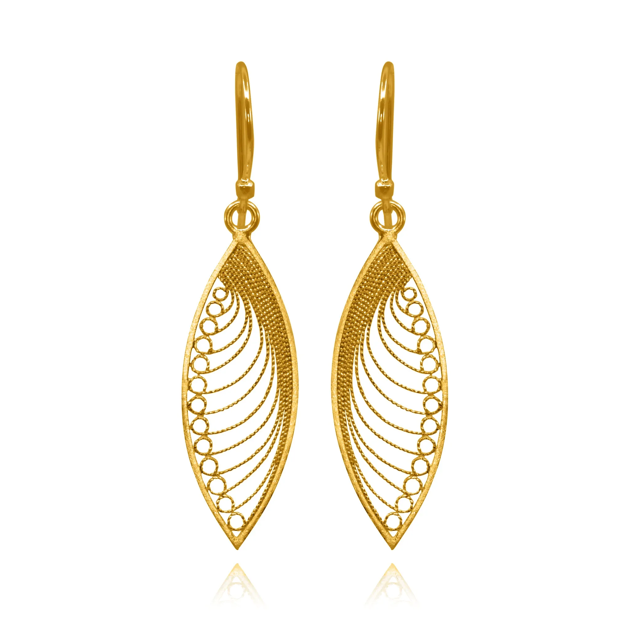 KHAYA SOLID GOLD 18K MEDIUM EARRINGS FILIGREE