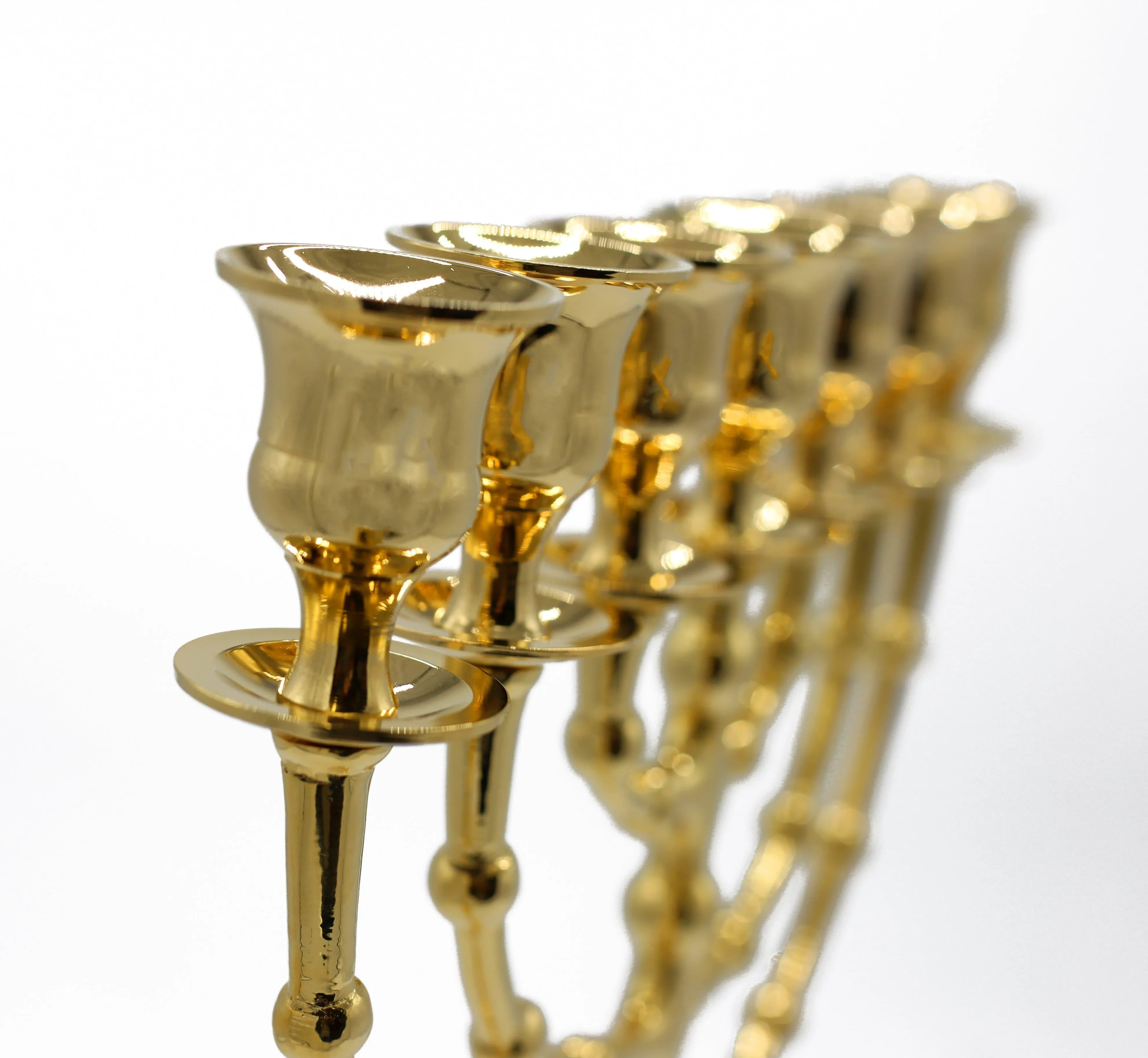 Large Menorah Gold Plated from Holy Land Jerusalem 17 inch / 43 cm