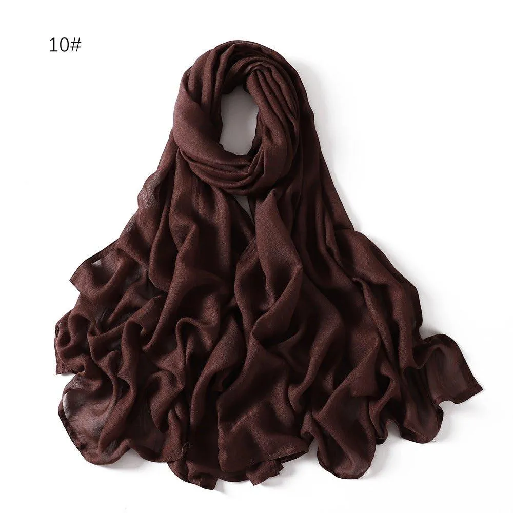 MH054 Rayon Solid Color Wide Brim Cotton Hijab