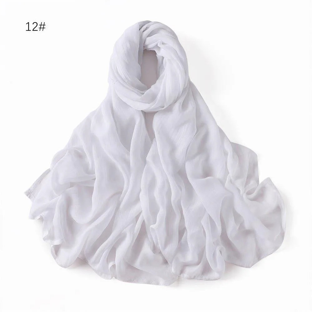 MH054 Rayon Solid Color Wide Brim Cotton Hijab