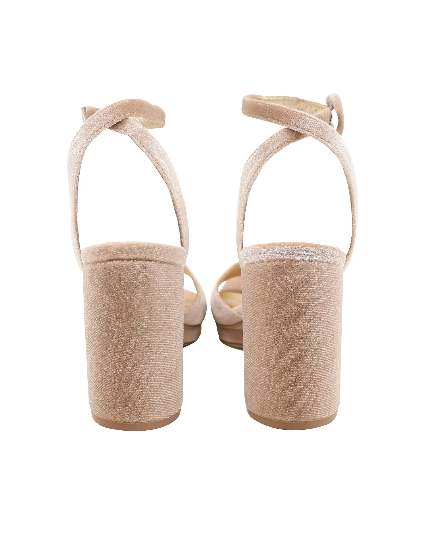 MOONDANCE - NUDE VELVET WEDDING PLATFORM HEEL - FINAL SALE