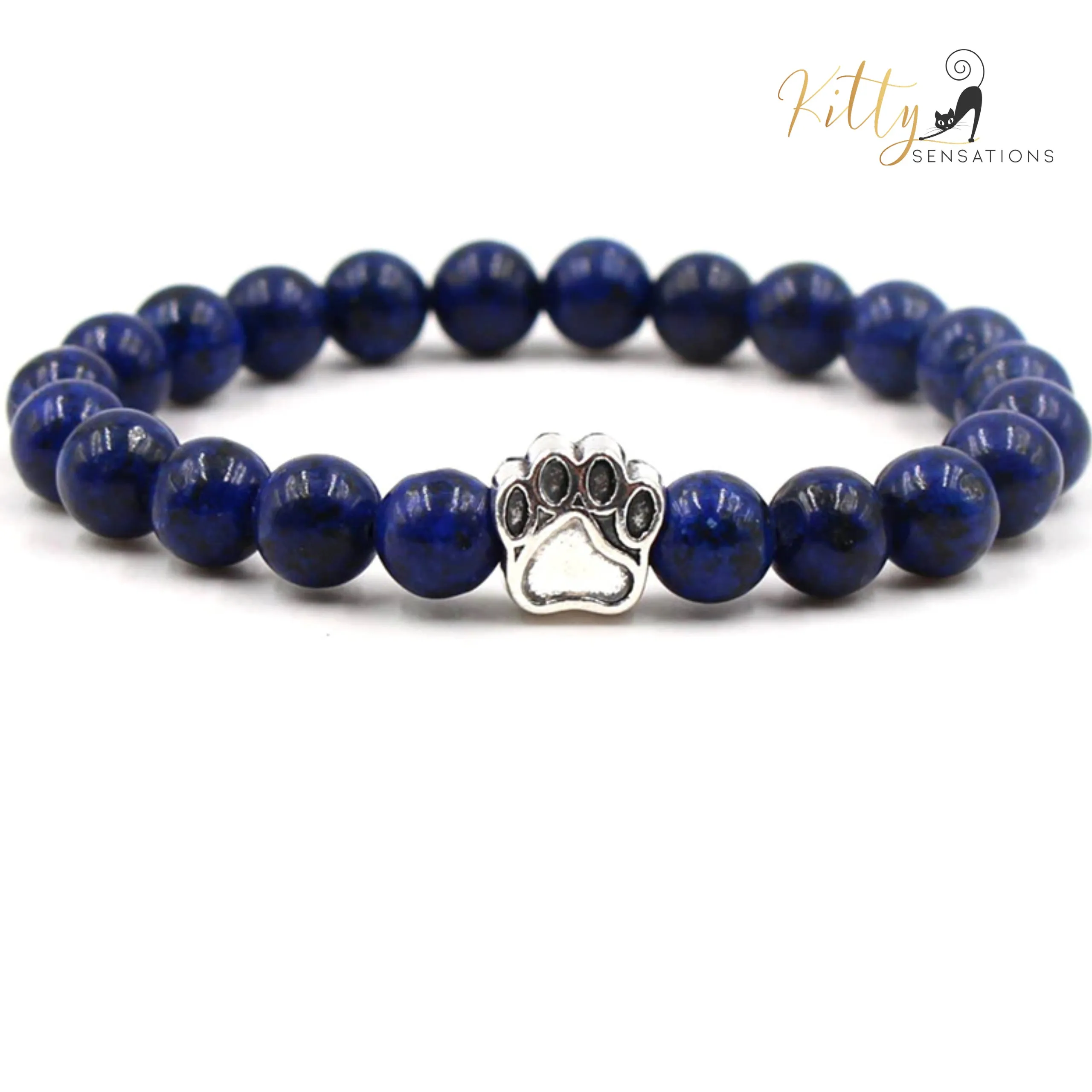 Natural Gemstones Kitty/Cat Paw Bracelet (7 Gemstone Options)