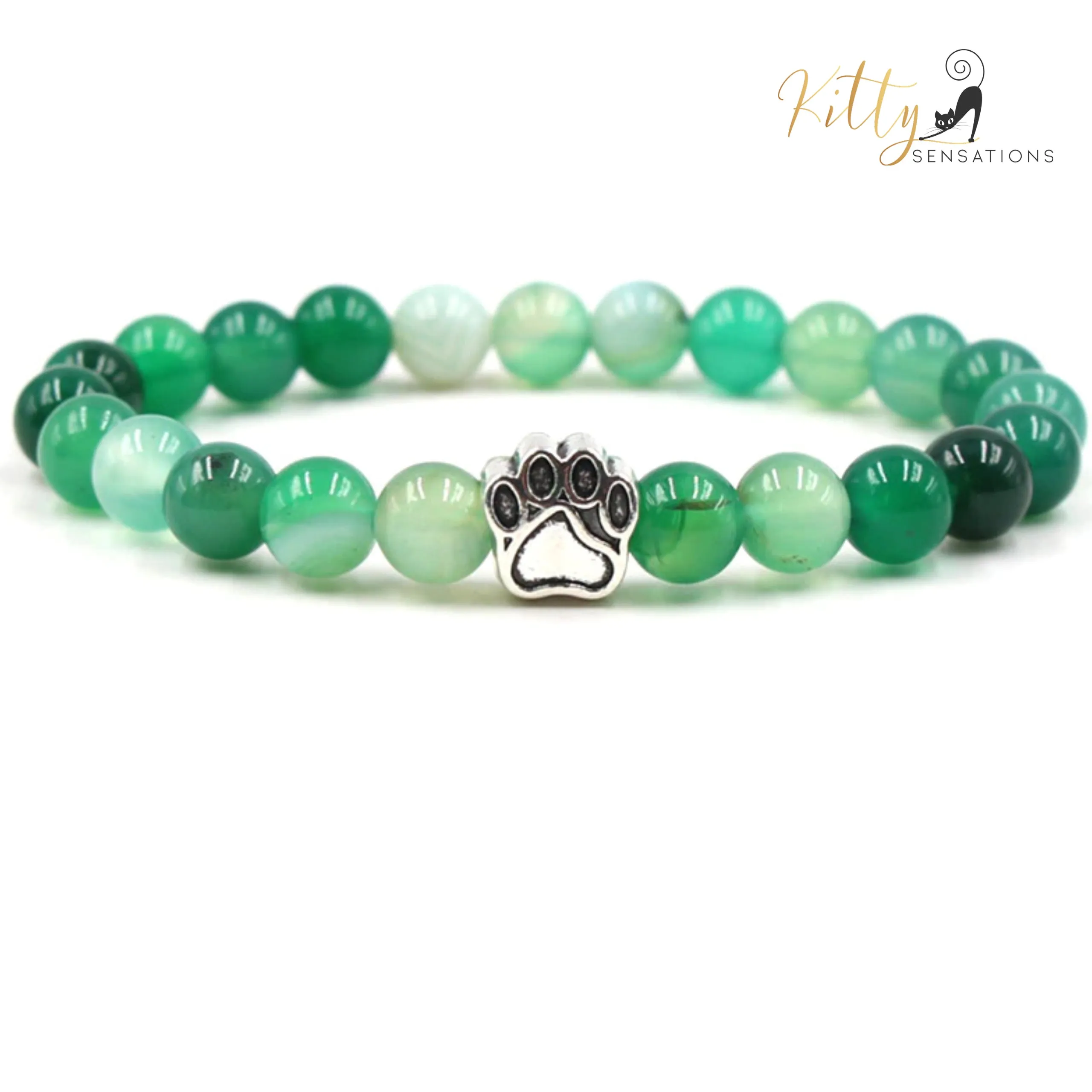 Natural Gemstones Kitty/Cat Paw Bracelet (7 Gemstone Options)