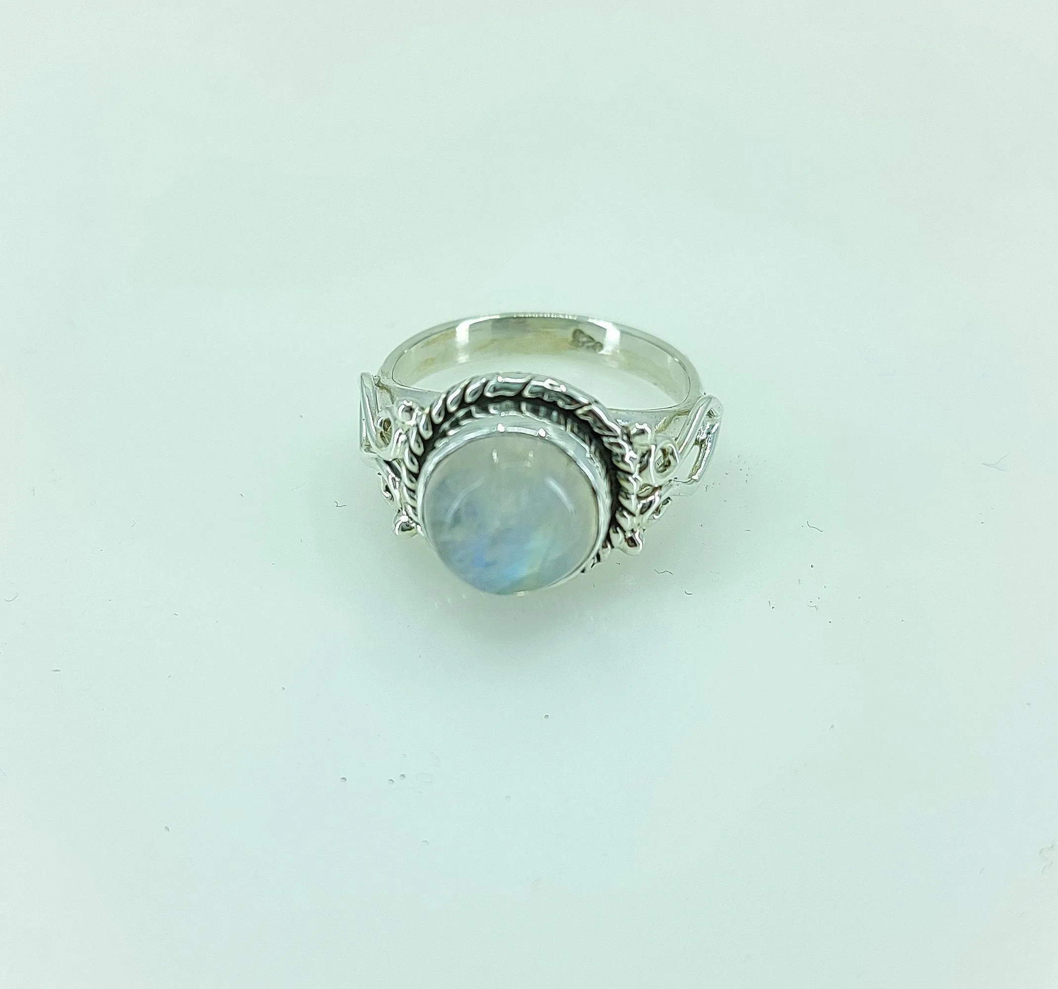 Navya Craft Rainbow Moonstone 925 Sterling Silver Handmade Ring