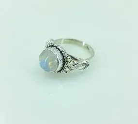 Navya Craft Rainbow Moonstone 925 Sterling Silver Handmade Ring