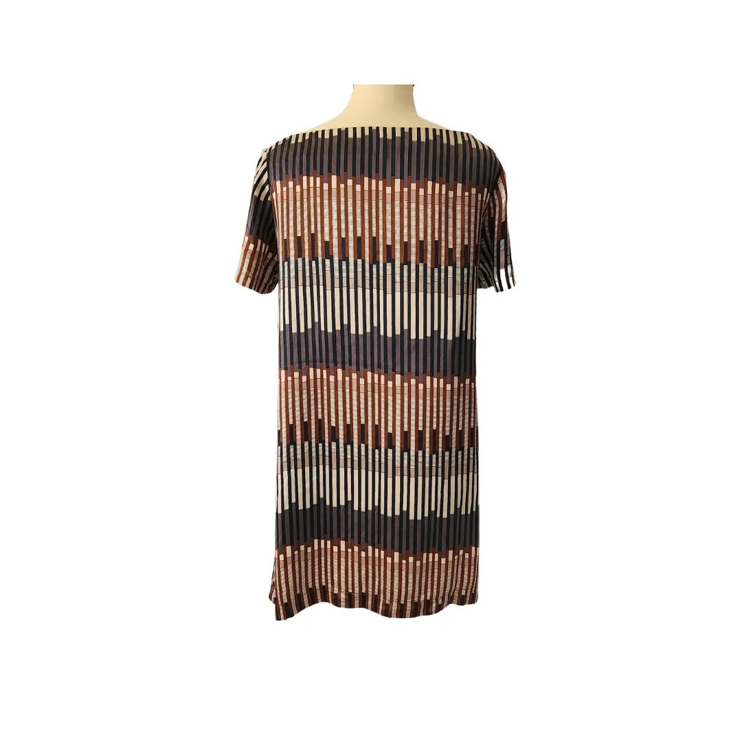 Next Brown and Grey Printed Long Top | Pre Loved |