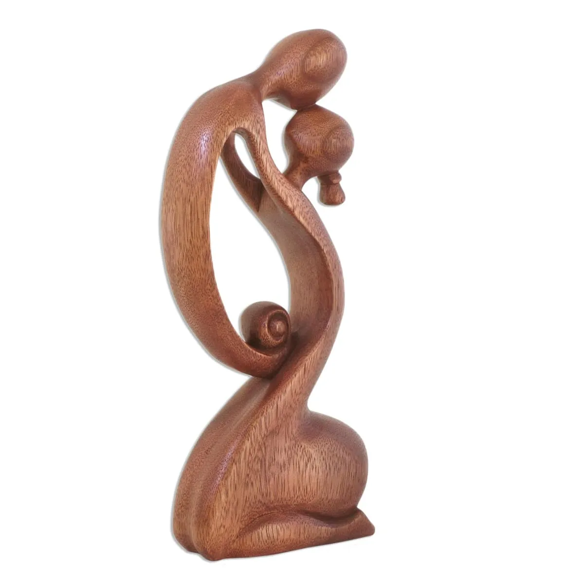 Novica A Mothers Kiss Wood Sculpture