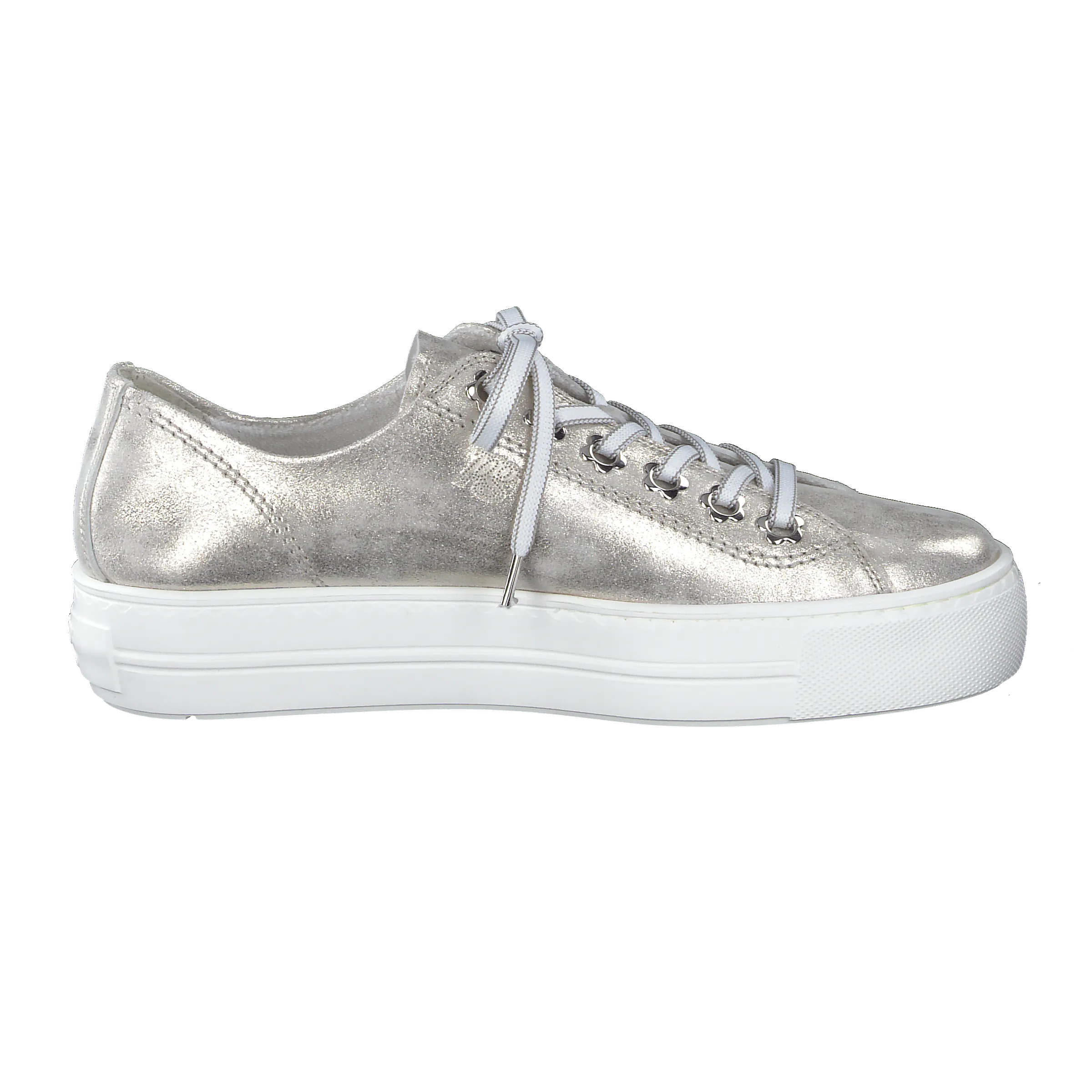 PAUL GREEN  5113  Metallic   Leather Platform Trainer