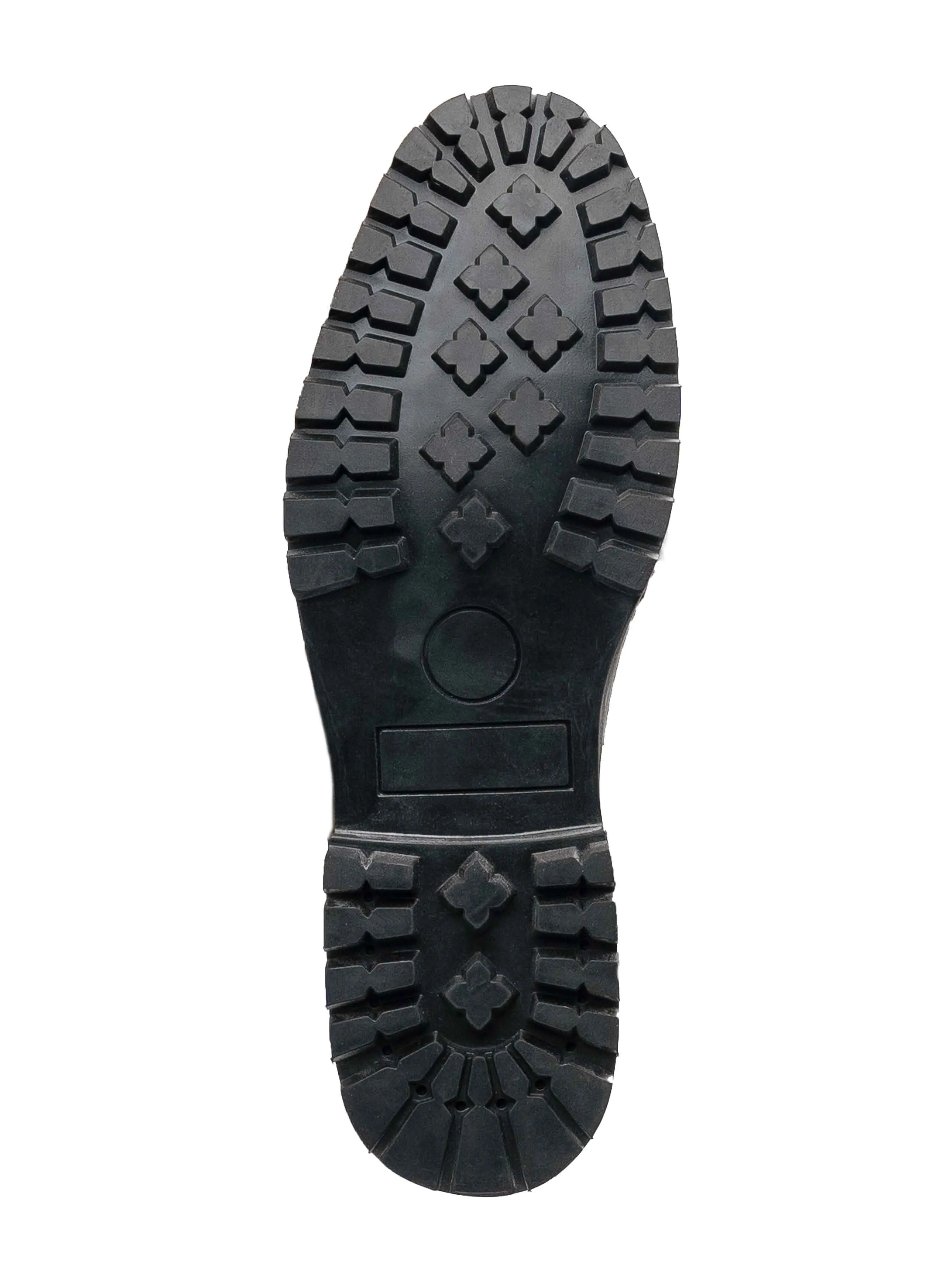 Perry Weave Sandal - Solid Black Leather (Chunky Sole)