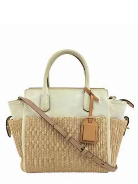 Reed Krakoff Atlantique Straw Leather Colorblock Tote Bag