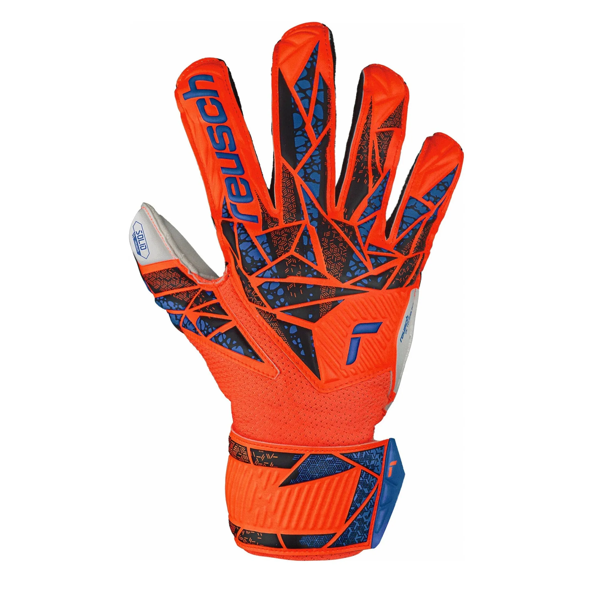 Reusch Kids Attrakt Solid Fingersave Goalkeeper Gloves Orange/Blue