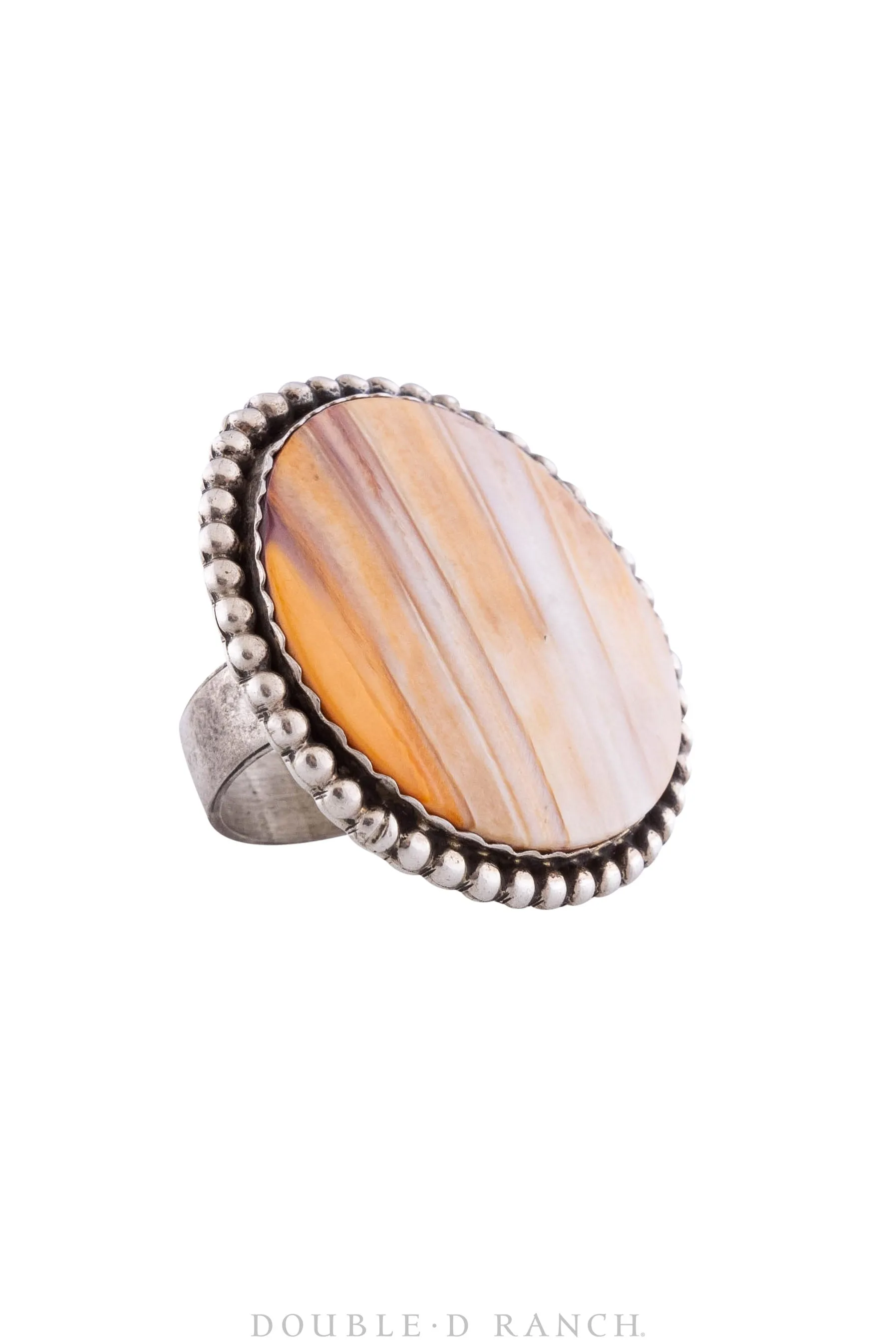 Ring, Orange Spiny Oyster, Single Stone, Hallmark, Vintage Estate, 976