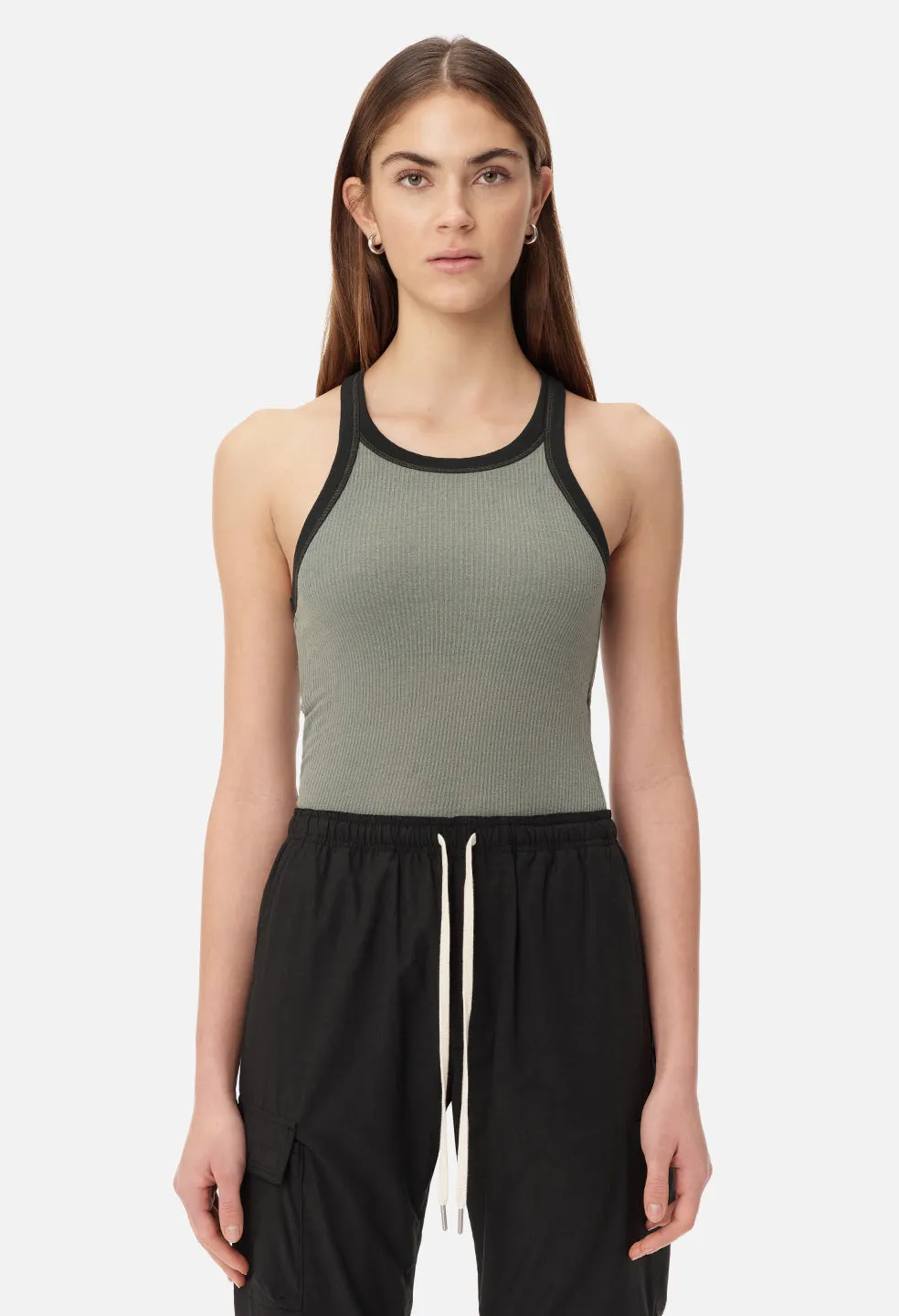 Silk Rib Tank / Moss