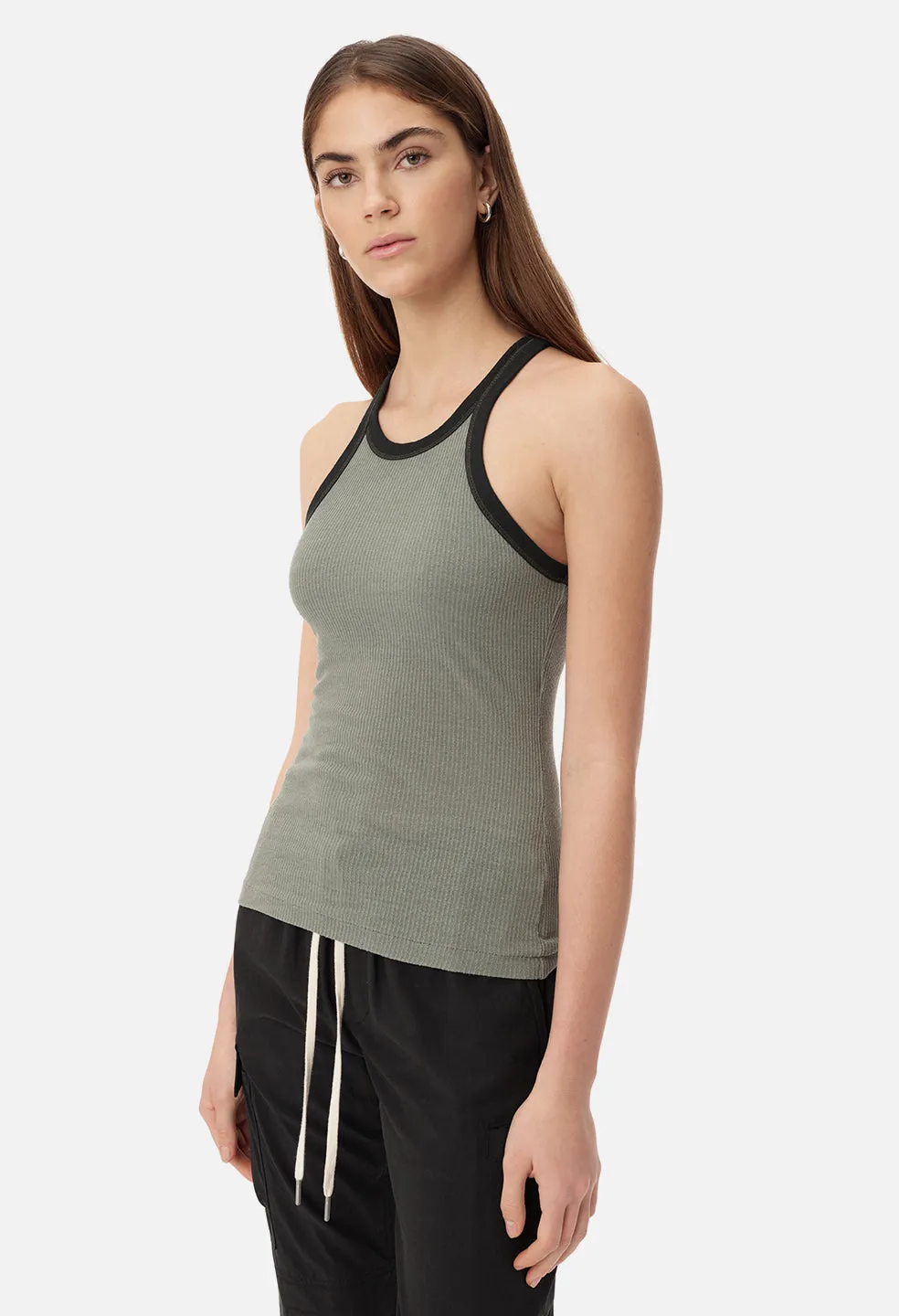 Silk Rib Tank / Moss