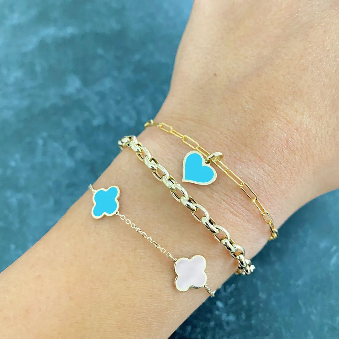 Small Blue Mixed Clover Bracelet