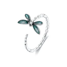 Spring Dragonfly Opening Plain Ring