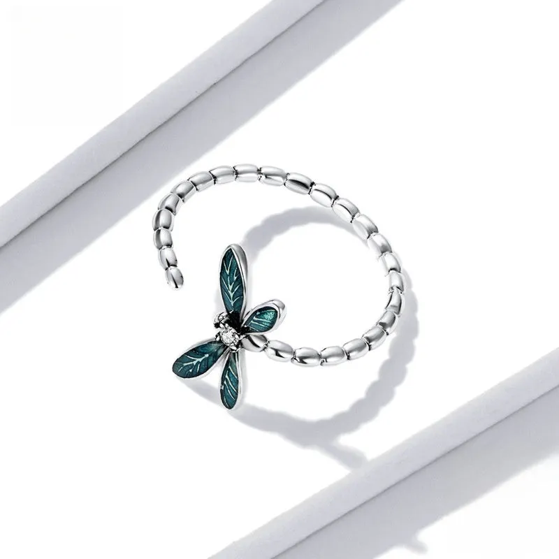 Spring Dragonfly Opening Plain Ring