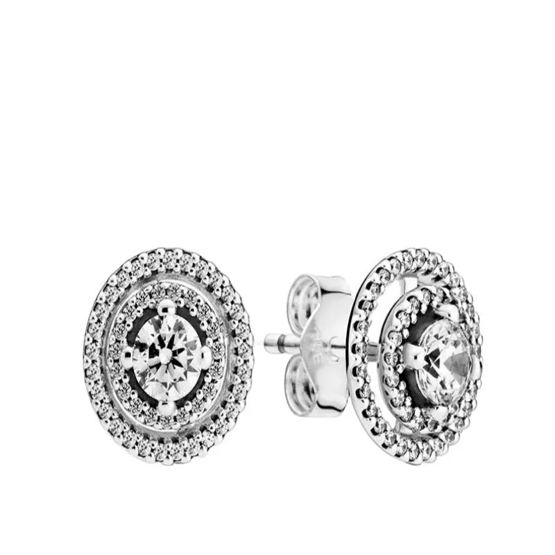 Sterling Silver Charms Sparkling Jewelry Earring