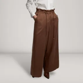 Vegan Silk Wide-Leg Pants | Old Rose