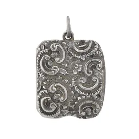 Victorian Sterling Silver Repousse Vinaigrette Pendant