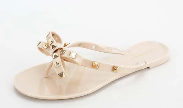 Women's Studded Jelly Sandal In Nude