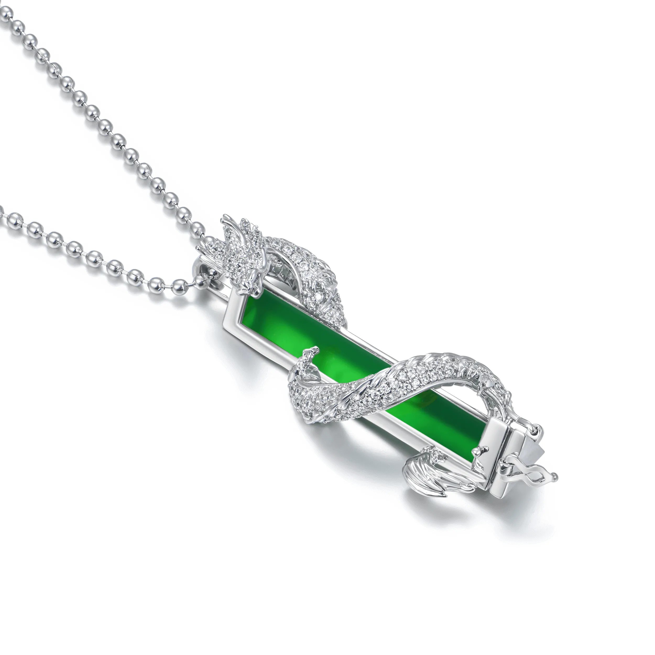 WONG Ⅱ Iced Out Jade Column Pendant