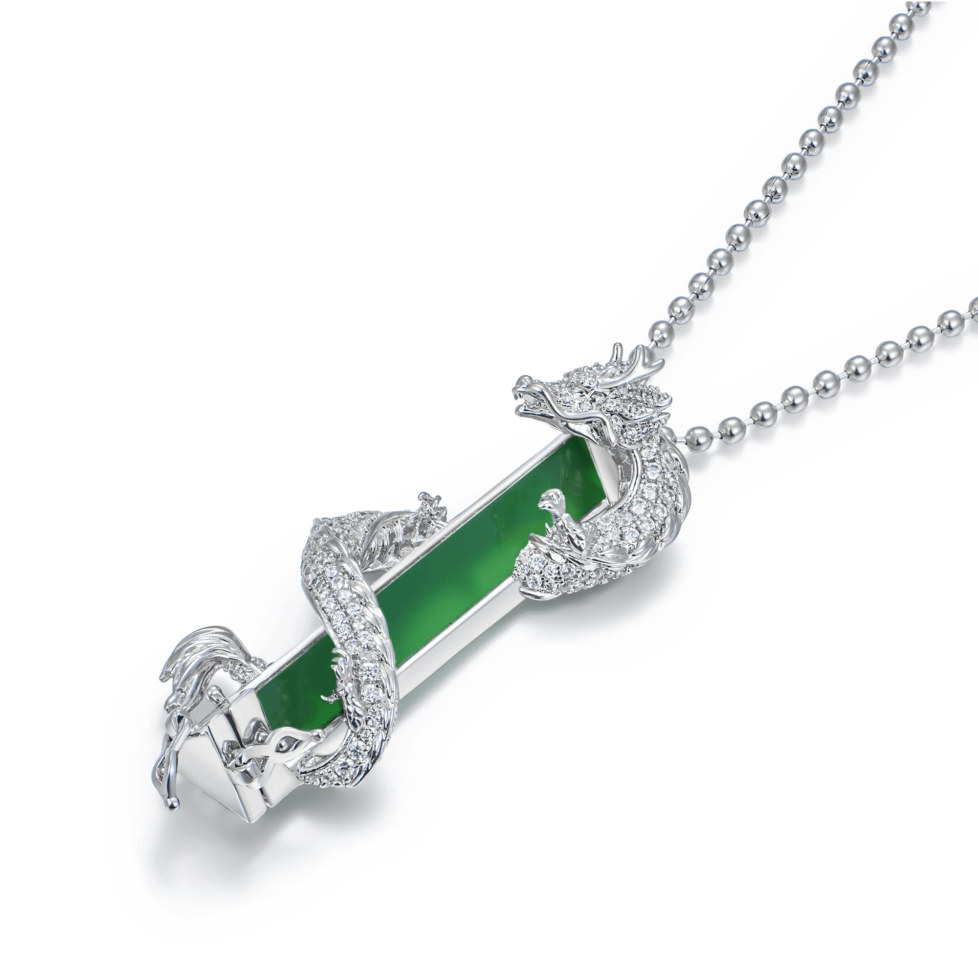 WONG Ⅱ Iced Out Jade Column Pendant