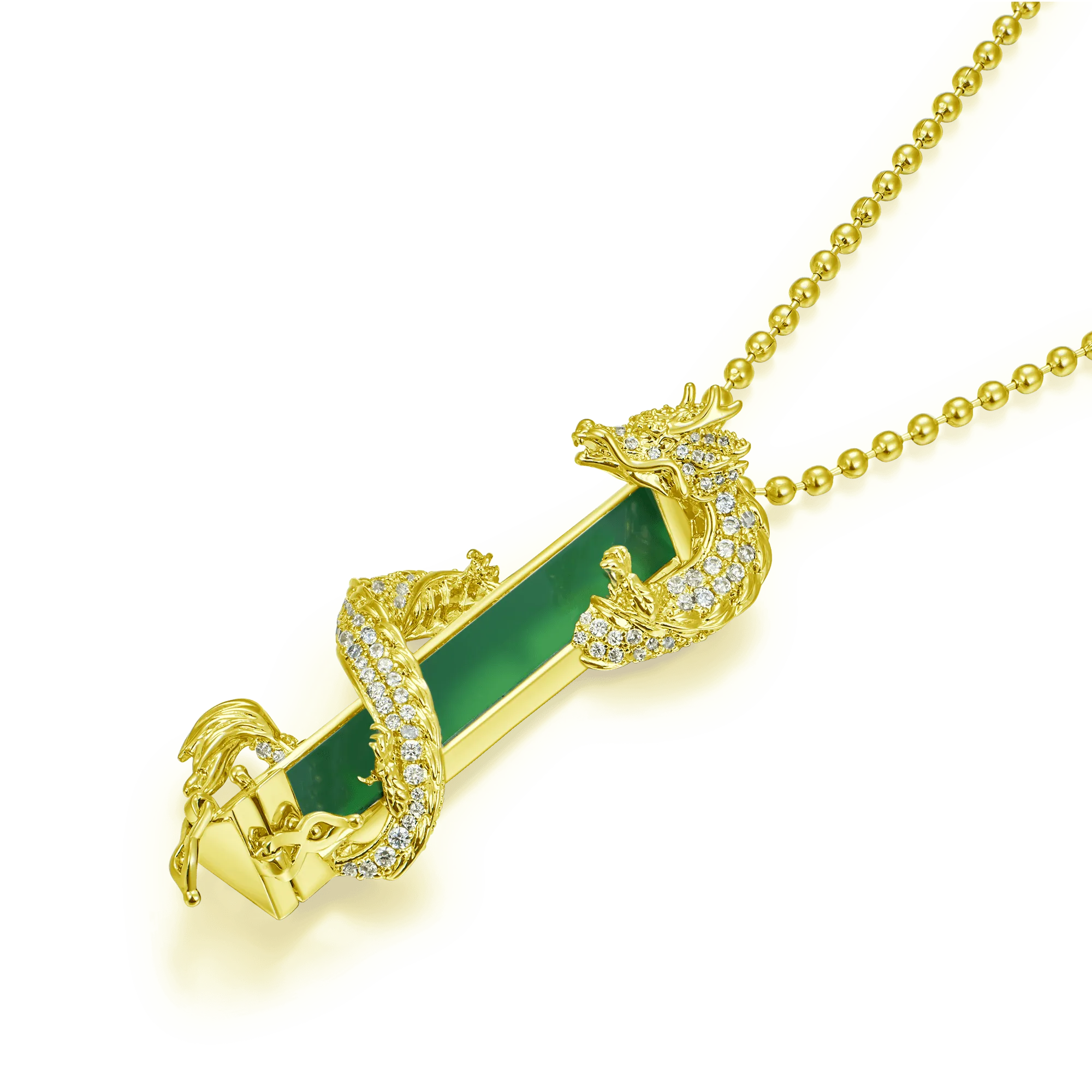 WONG Ⅱ Iced Out Jade Column Pendant