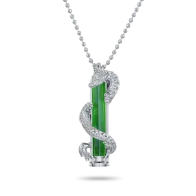 WONG Ⅱ Iced Out Jade Column Pendant