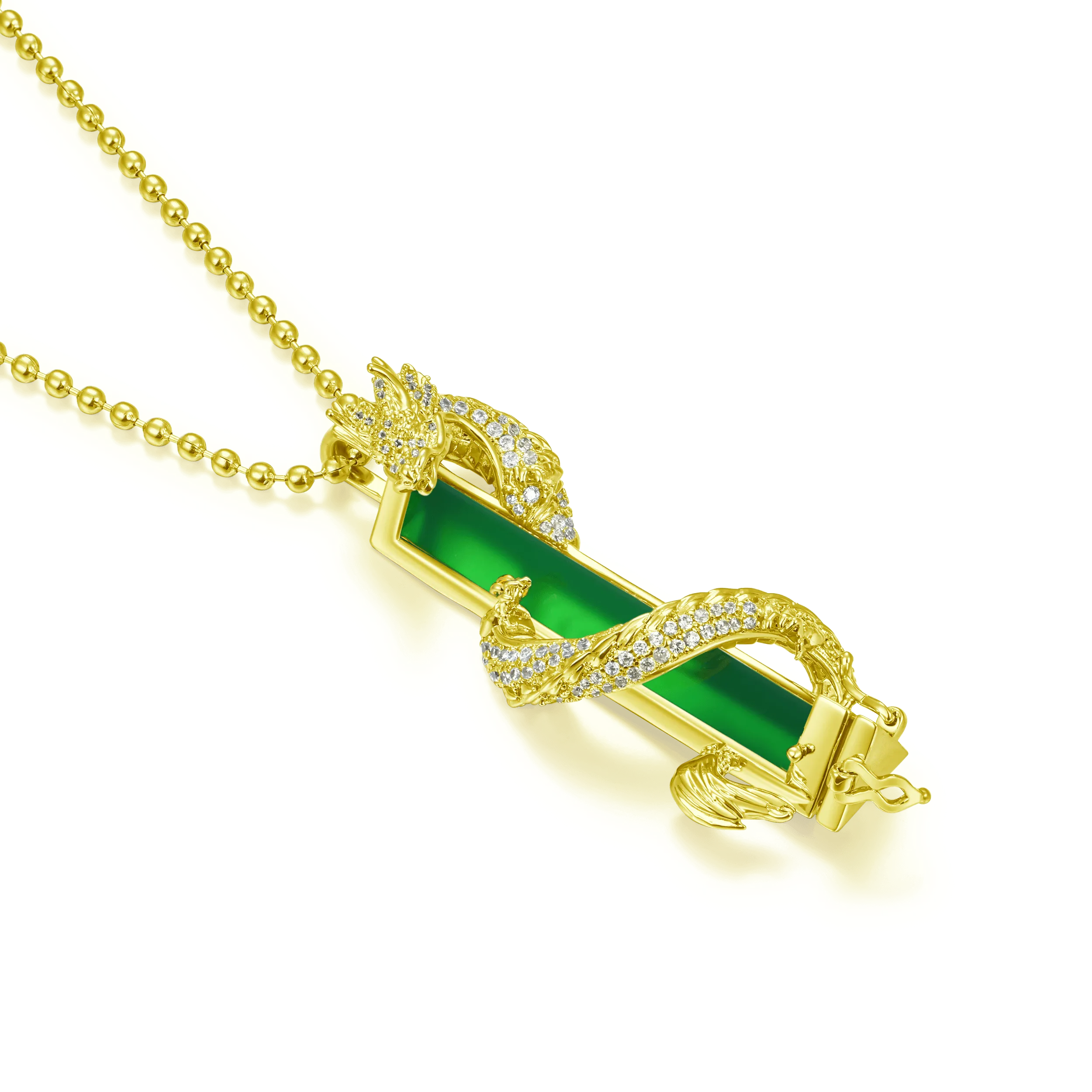 WONG Ⅱ Iced Out Jade Column Pendant