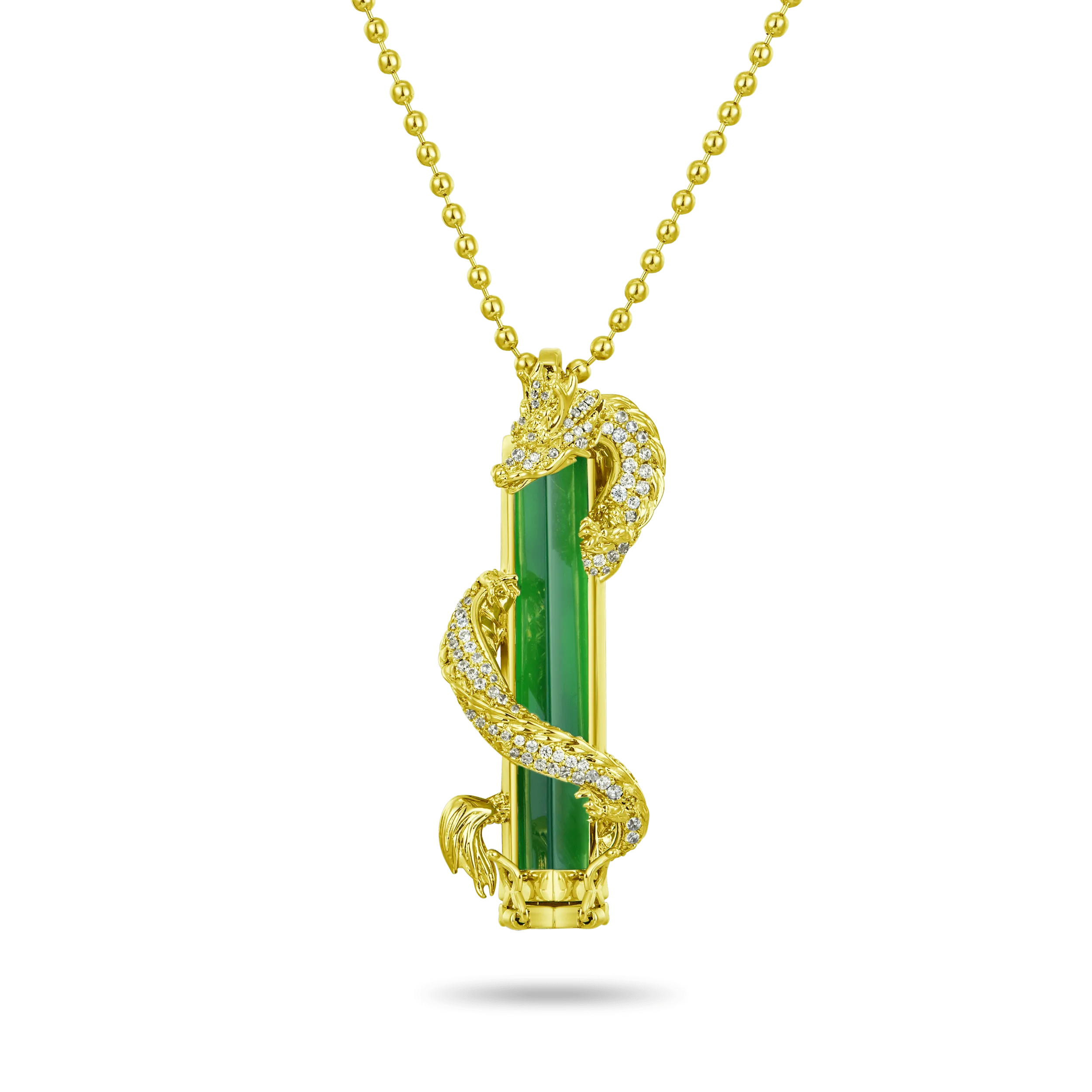 WONG Ⅱ Iced Out Jade Column Pendant