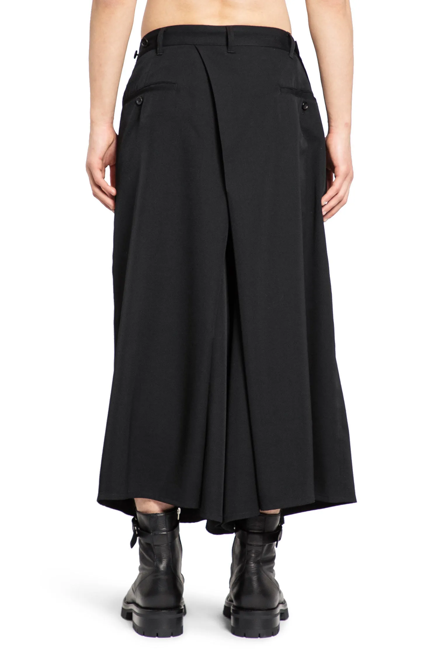 YOHJI YAMAMOTO MAN BLACK SHORTS & SKIRTS